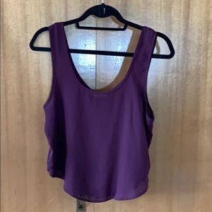 Purple Sheer Slit Back Tank